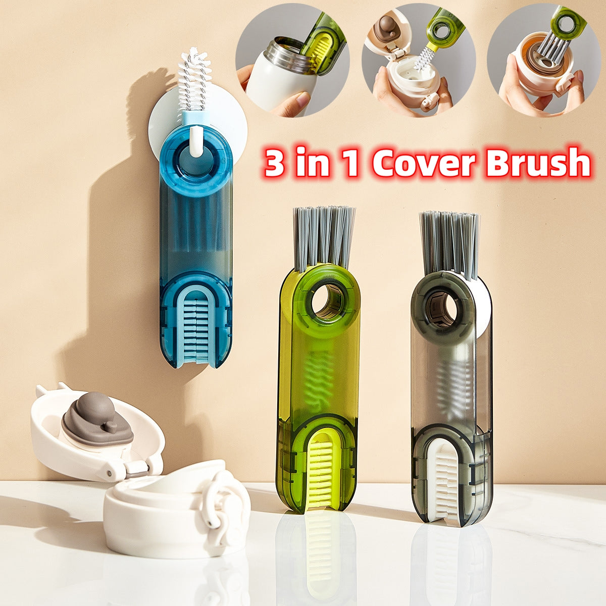 3 In 1 Multi-Functional Crevice Cleaning Brush